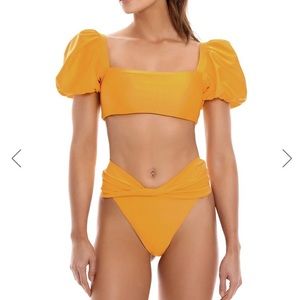 Agua Bendita high waist bikini, marigold color